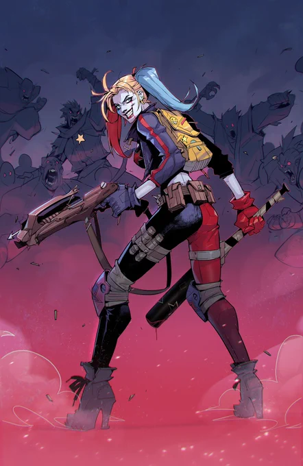 Harley Quinn The Vampire Slayer for the new DC take on Harley Quinn, Thanks to @Ben_Abernathy for giving me the chance to work on this dope concept #HarleyQuinn #dccomics #characterdesign 