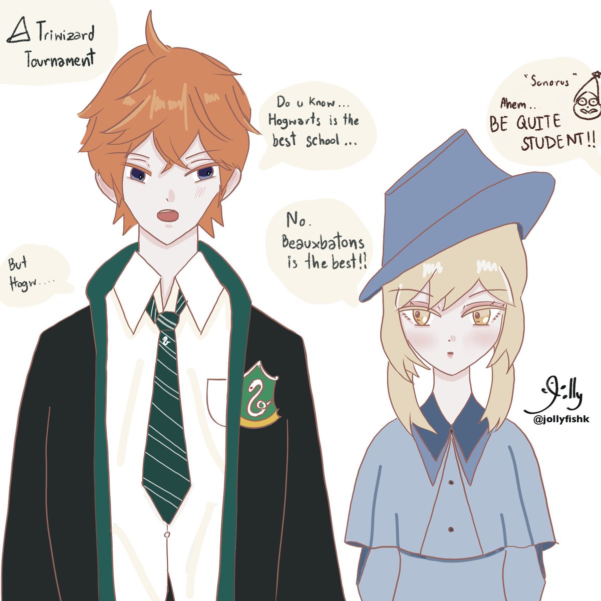 jollyfishk's tweet photo. AU Harry Potter⚡️
@ Triwizard Tournament

เกียมพาดหัวข่าวหนุ่มฮอกวอสต์บ้านงูจีบสาวโบซ์บาตง(ไม่ติด?)
 #chilumi https://t.co/uJqrHmjdHI