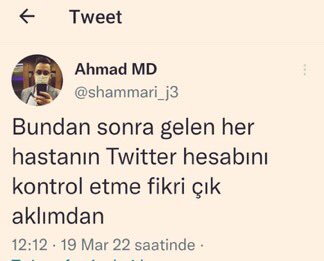 Bundan sonra muayeneye gitmeden, gideceğiniz doktorun Twitter hesabını kontrol etmeden gitmeyin.

Muayeneden cikamayabilirsiniz!