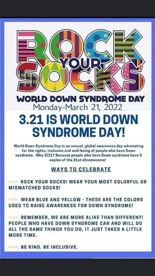 That_Hennessy's tweet photo. Monday!.💙💛..#WDSD22 #downsyndrome #t21 #rockyoursocks https://t.co/xQFO6LFmub