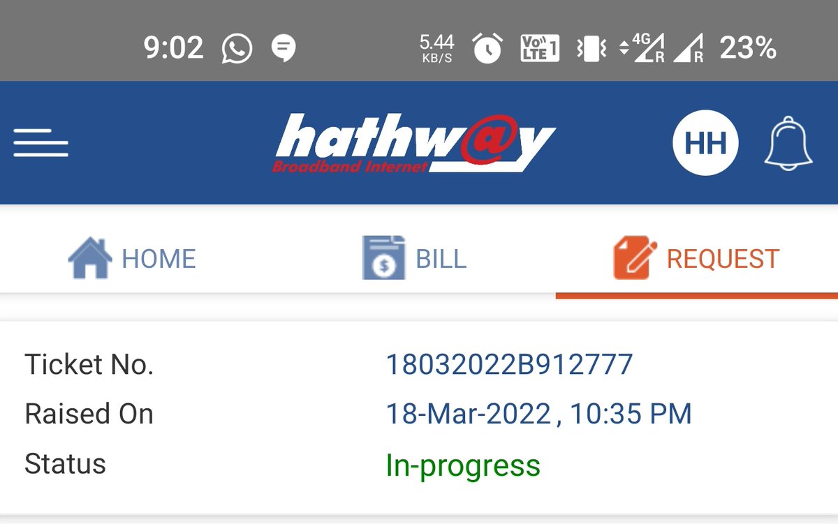 hzh93's tweet photo. @HathwayBrdband I've been trying to contact customer care since yesterday, my internet is down since last 24 hours. All I get is an automated response on calling customer care. No one came for rectifying the problem throughout the day, its already night. https://t.co/IjZnsRO1nZ