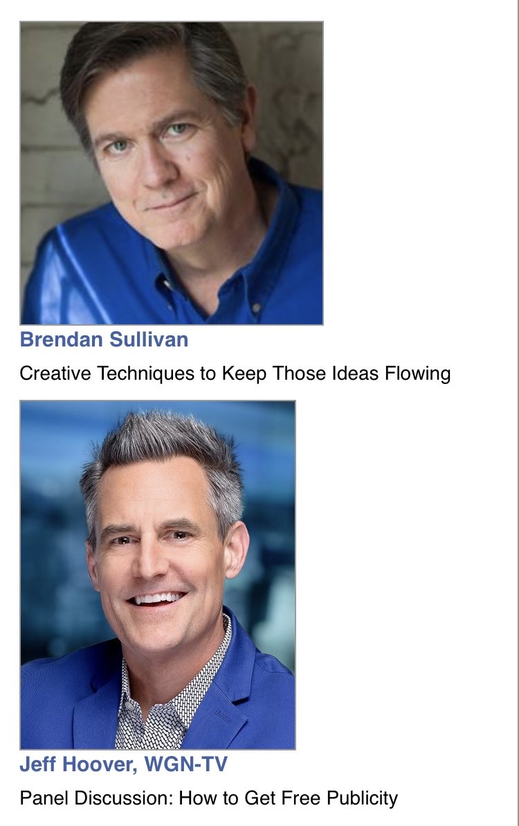 Groovyhoovy's tweet photo. Two former Jonathon Brandmeier Showgram writers walk into @chicagowrites … #writing #creativity #publicity #JustWrite2022 https://t.co/leFyMS07YN