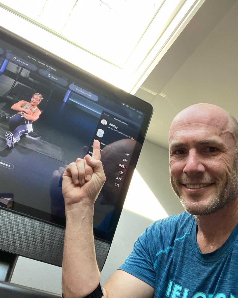 jeffperkins8's tweet photo. Century @onepeloton tread bootcamp workout! Thanks for the motivation and the shoutout @jsimsfit! 🏃♂️🏋️♀️💪💥 #saturday60 https://t.co/A7wVDp7Czy