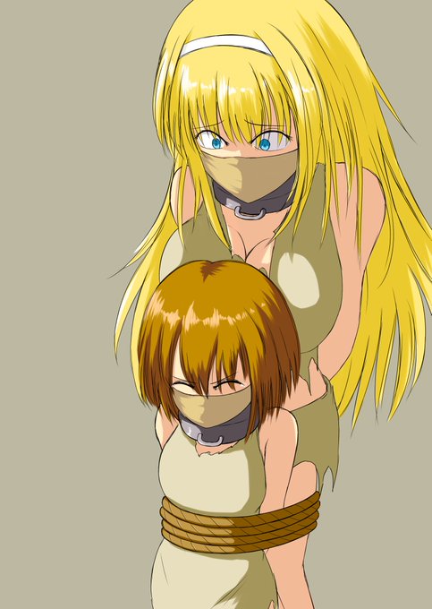 今回2人の猿轡に使っているのは奴隷用に与えられた下着で、今までのイラストで穿いていたものになります。 