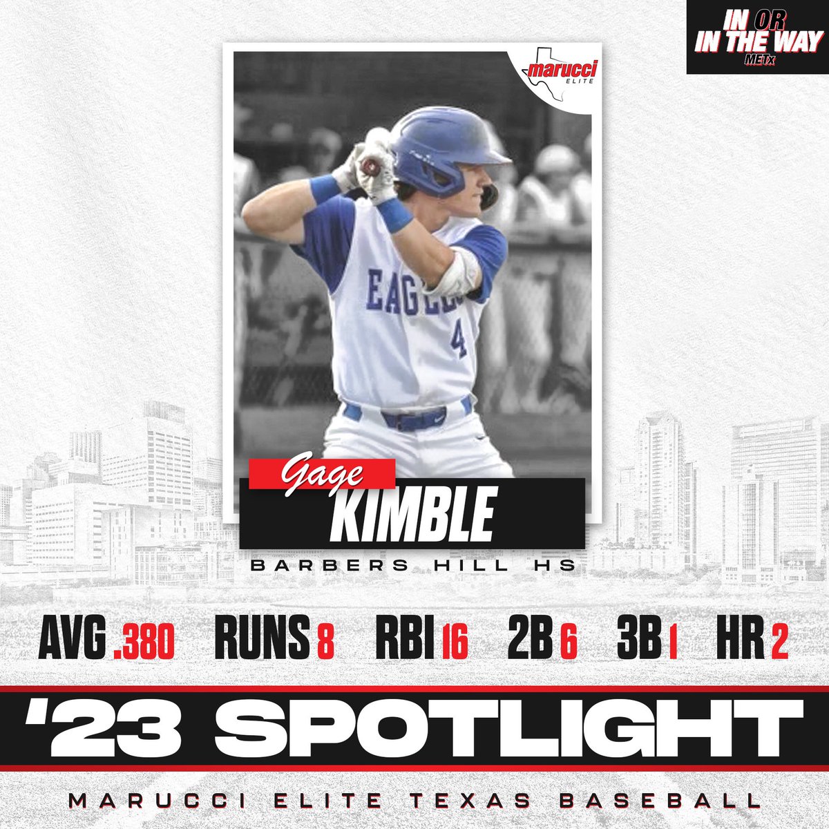 🚨 uncommitted 2023 spotlight 🚨 Gage Kimble (<a href="/gage_kimble/">G</a>) is one of the top defensive catchers in the 2023 class and he has exploded offensively to start this season for Barbers Hill. <a href="/MarucciEliteTX/">Marucci Elite Texas</a>