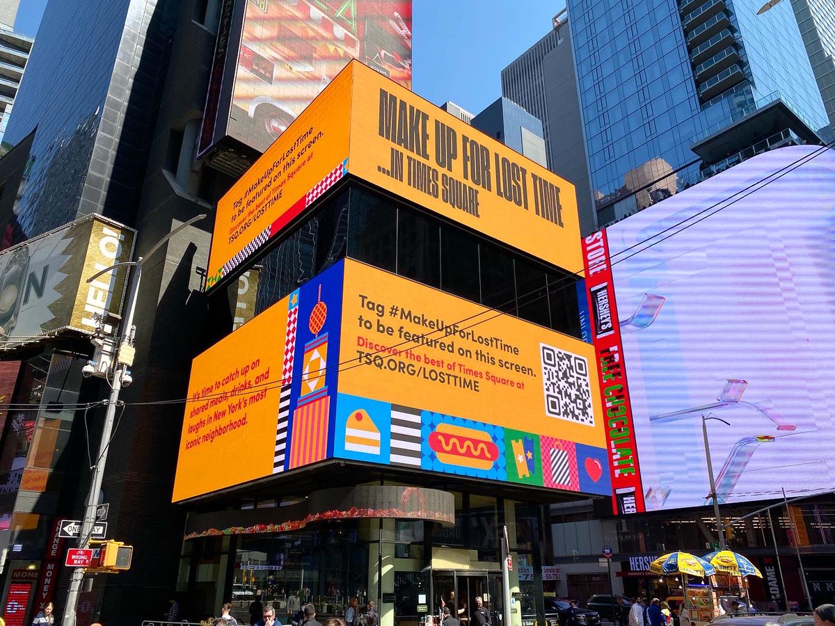 TimesSquareNYC's tweet photo. In partnership with @OUTFRONTMEDIAUS, we’re welcoming tourists &amp; NY’ers to #MakeUpForLostTime in #TimesSquare! ⚡️Follow along here or check out https://t.co/JuLFBPB0Xg to explore the best of restaurants, attractions &amp; entertainment, and take in all that TSQ has to offer. https://t.co/9TkcKn1sMR
