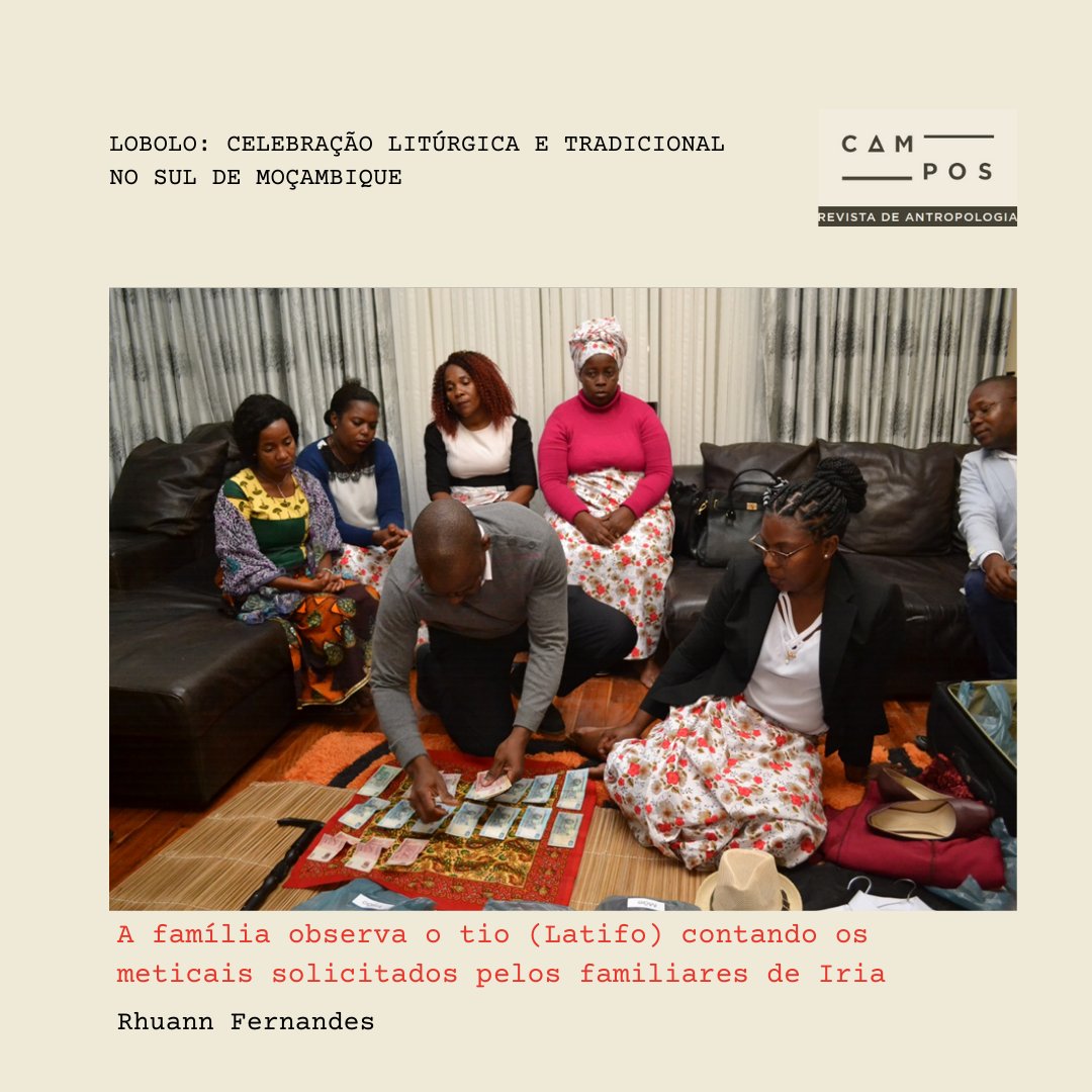 camposrevista's tweet image. Em outubro de 2018, Rhuann Fernandes teve a oportunidade de acompanhar o casamento de Iris, em Maputo, #Moçambique. Na ocasião, acompanhou a cerimônia do #lobolo, cujas etapas podem ser conhecidas no ensaio publicado em 2018. 
Acesse: doi.org/10.5380/cra.v1…
#etnografia