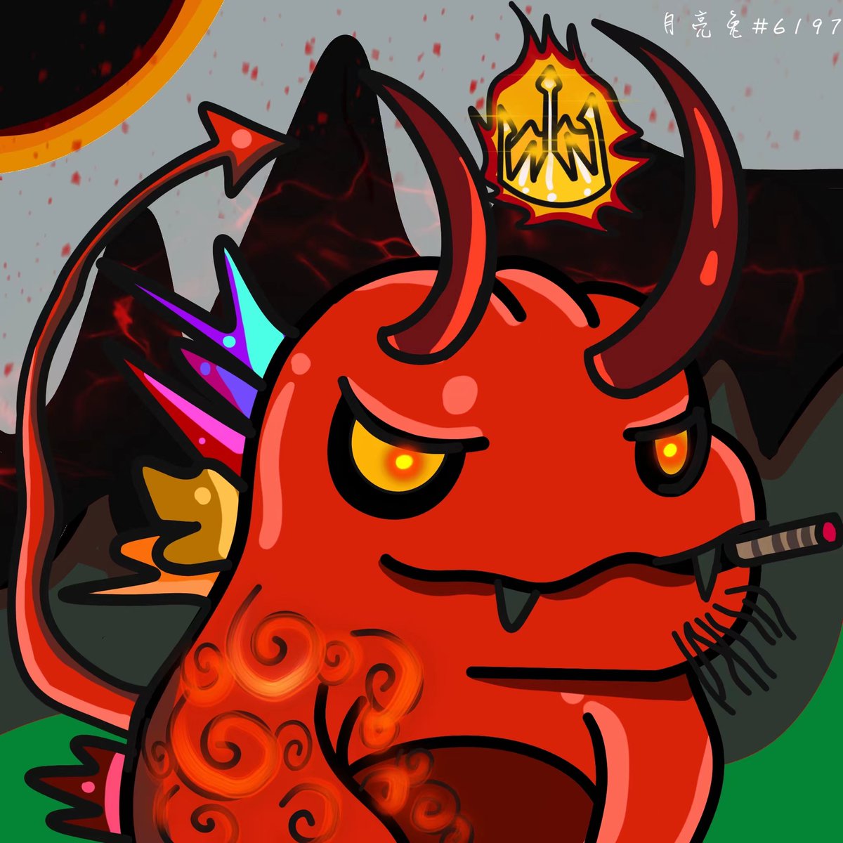 xiaoyeutu96322's tweet photo. @KaijuFrenz  #kaijufrenz 
This is my second work. After thinking about it for a long time, I wanted to show it in a bright red. A fiery dragon, with eyes like the sun, it is very unrestrained, but also cute. The community will be on fire like this color🔥 🔥 🔥 https://t.co/1SyhIKb9j9