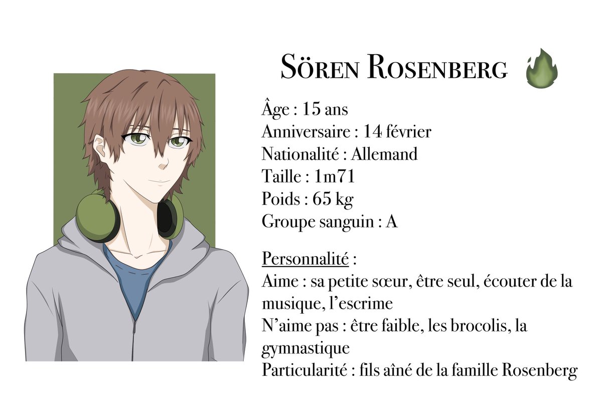 ReversE_Nira's tweet photo. Fiche perso et petit portrait de Sören Rosenberg^w^
ソレン・ローゼンバーグのプロフィール ！( ^ω^ )

#soren #sorenrosenberg #reverse #reverselightnovel #lightnovel #ソレン #ソレンローゼンバーグ #リバース #ライトノベル https://t.co/yU4LhCOFcw
