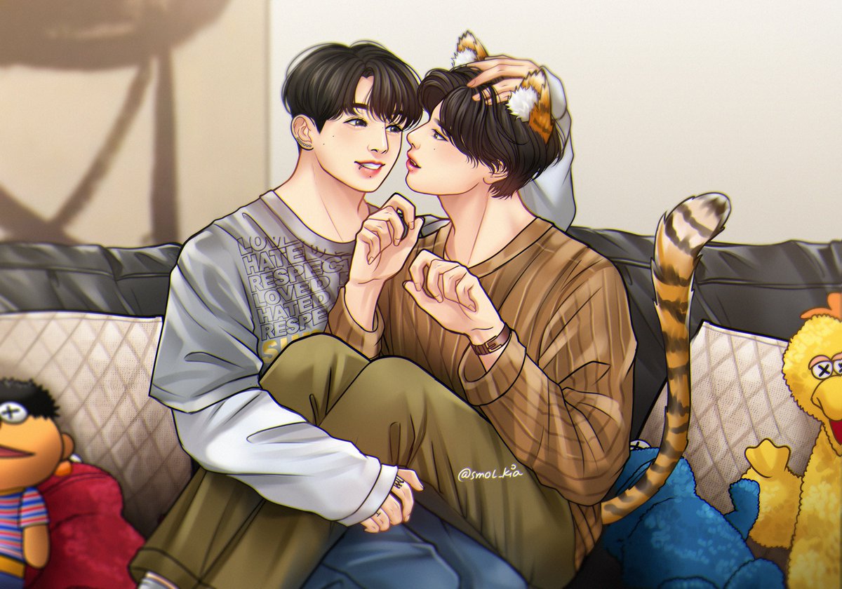 「"Rawr 🐯?" hehe
#taekook #kookv #vkook #」|기아のイラスト