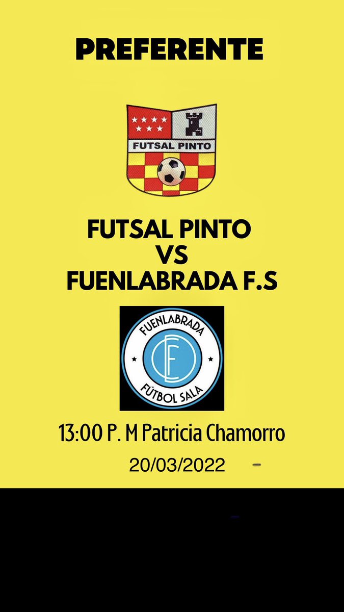 El domingo nueva jornada liguera y nueva final para nuestros chicos del #Preferente, importantísimo sumar los +3 para seguir luchando por la permanencia, ahora más que nunca todos unidos, os esperamos! 💪🏻

#VamosPinto 💛