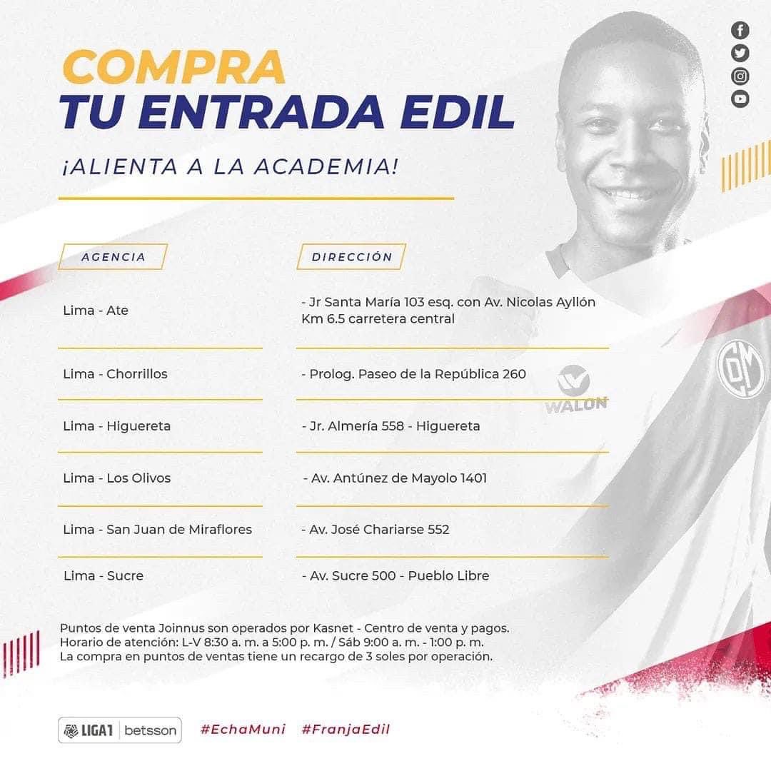 Oriente_Edil's tweet photo. MAÑANA TODOS AL TACHO ⚪️🔴⚪️

No esperemos al final para adquirir nuestra entrada. Aprovechemos el 2x1 en la Tribuna Oriente y llenemos el estadio que el equipo merece de nuestro apoyo

🎟 Venta de entradas: https://t.co/QXcop3zkjE

#OrienteEdil #EchaMuni https://t.co/bOMGTr4Y53