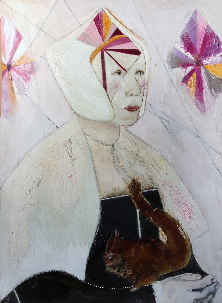 WomensArtForAll's tweet photo. Karenina #Fabrizzi #WomensArt #ArtByWomen •Emilia With A Squirrel• https://t.co/qHodbrXFlN