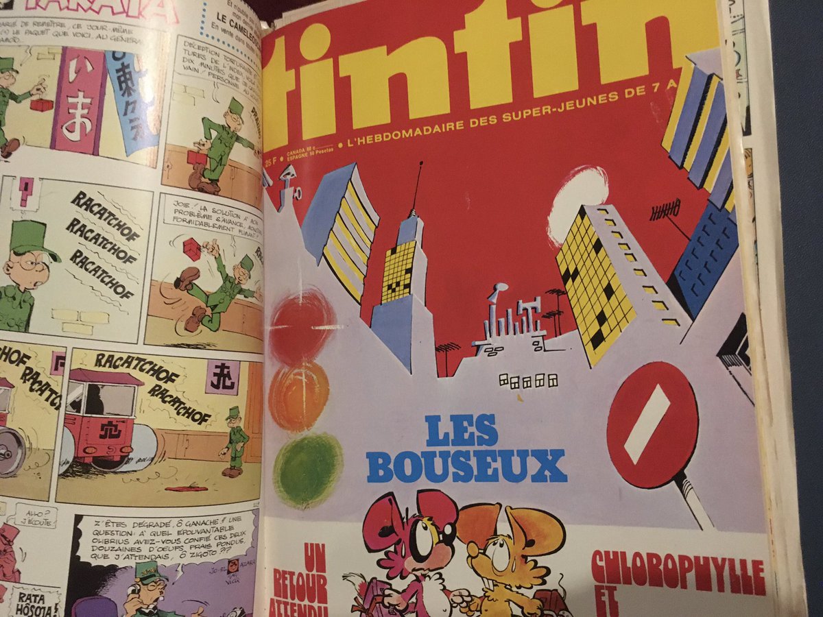 darthfilou's tweet photo. Je vais reprendre le #threadmagbd en revenant sur la diff entre le #journalTintin 🇫🇷&🇧🇪 : je vous propose sous ce thread l’ensemble des pages de 3 numéros : ceux du 5/7/1977 (27🇧🇪 & 95🇫🇷) & celui🇫🇷 du 20/9/77 (n106) qui avait la même couv & 1 contenu proche au 27 🇧🇪 #voussuivez😅 https://t.co/Lmf38LAV6N