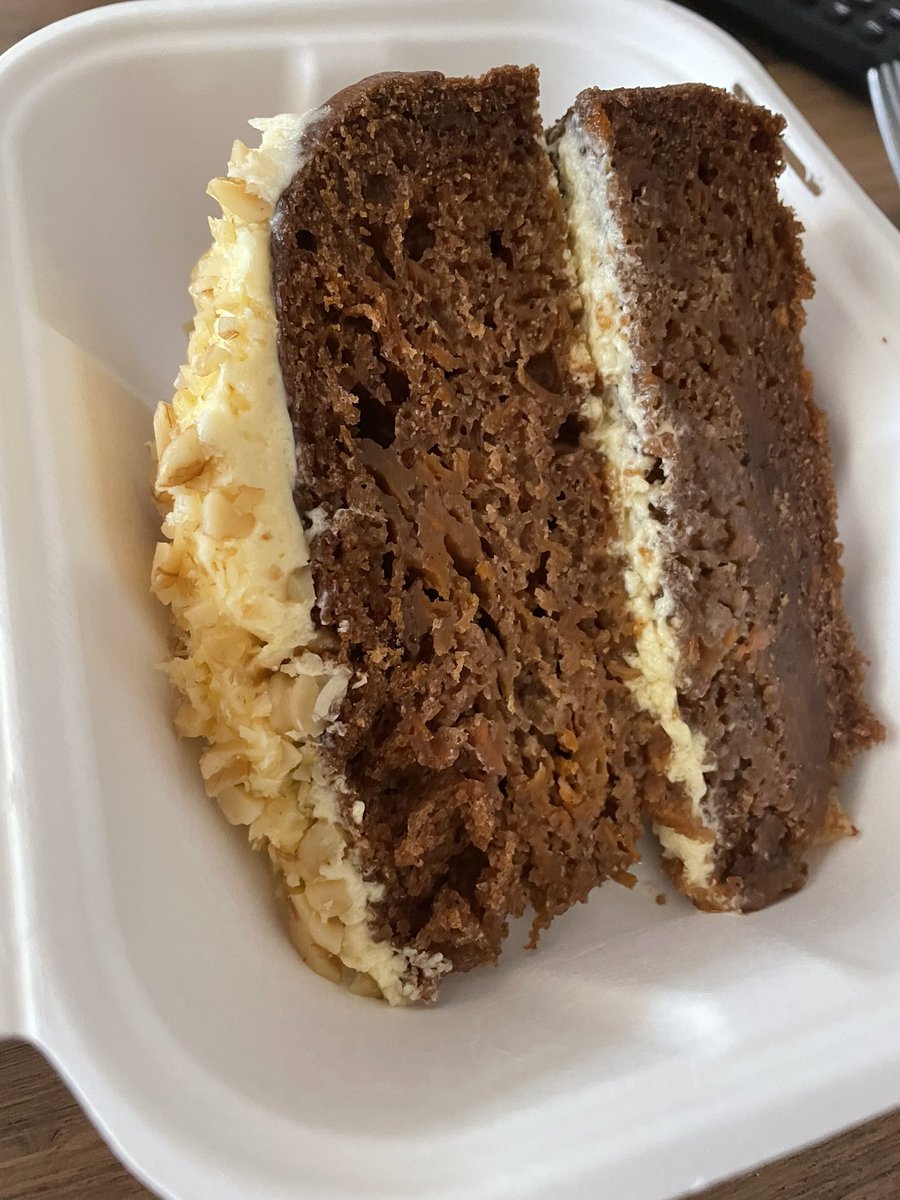 Emlougar's tweet photo. The cafe near me does the best vegan carrot cake 😍 https://t.co/UGAImSSowD
