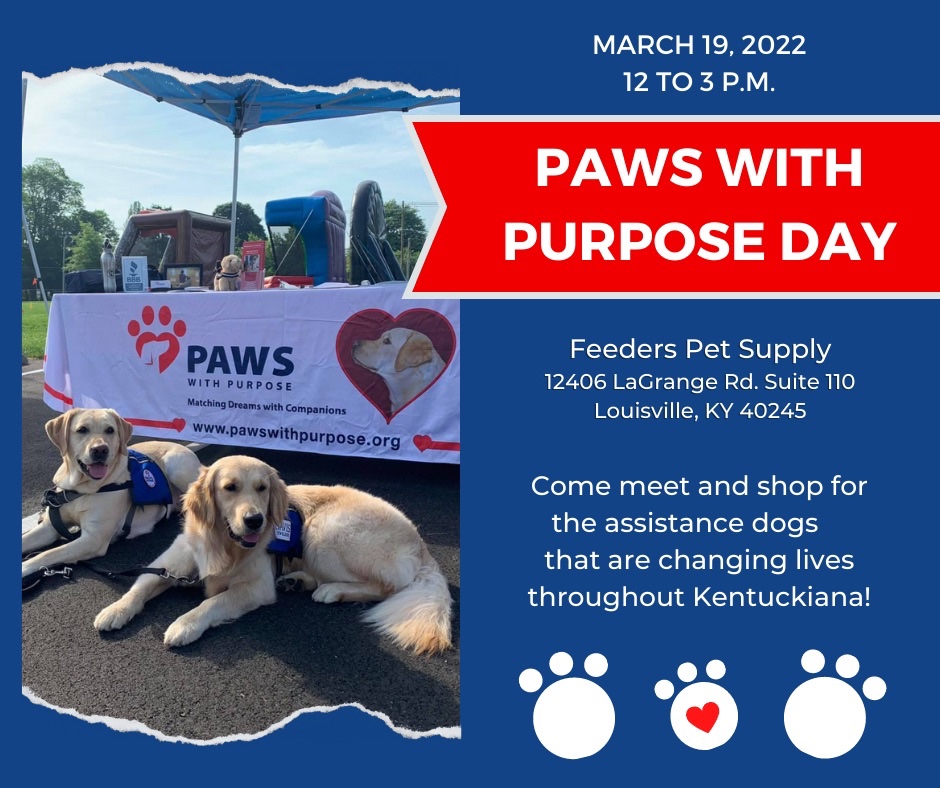 Today is the day! Come join us and see some of our amazing dogs in training! We will be at the LaGrange Road location from 12-3 today! <a href="/feederspets/">Feeders Pet Supply</a>
