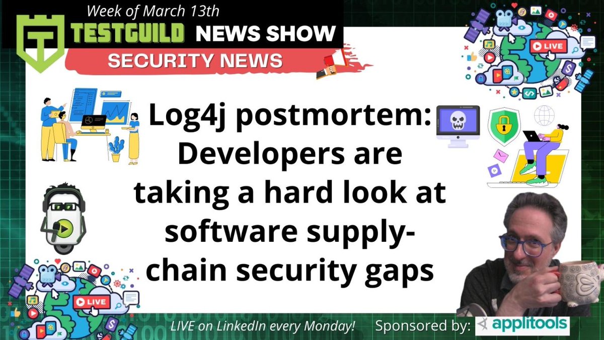 testguilds's tweet photo. We've found an article that goes over the log4j exploit. It's a postmortem, and it talks about how developers are now taking a  hard look at the software supply chain security gaps. Check it out!👉https://t.co/jRJHb2Eq6Z #securitytesting #securitytesters #testguildnews https://t.co/i6SCTjRqMB