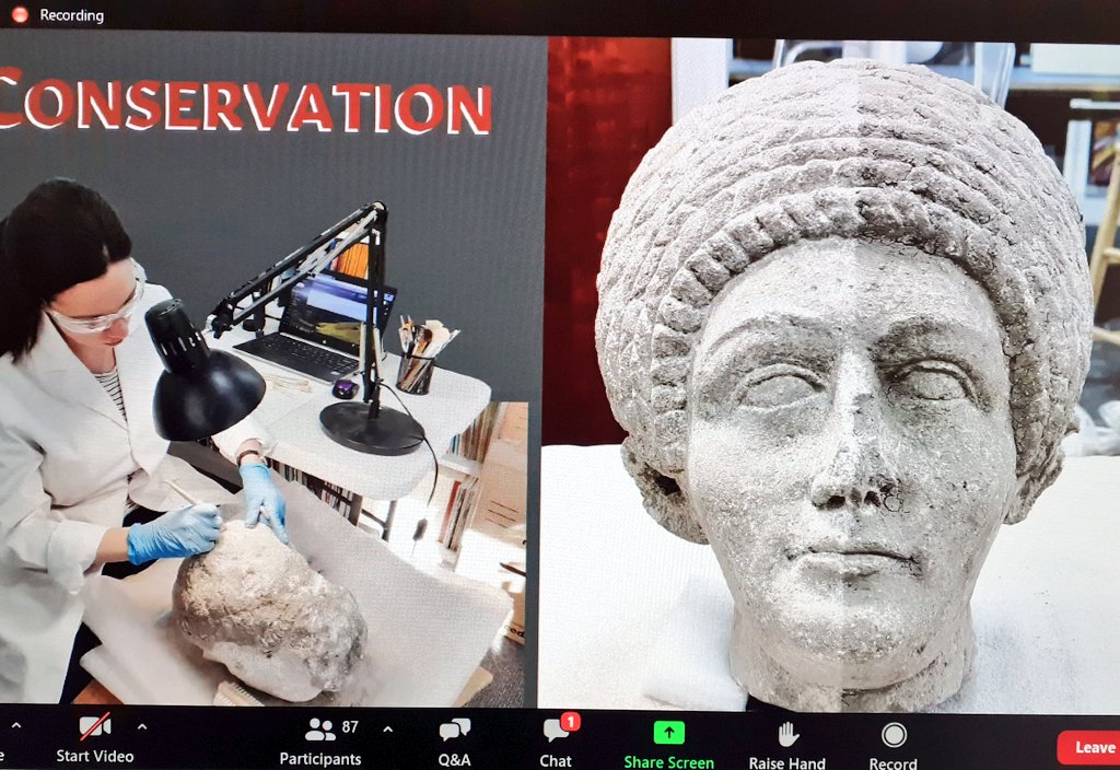 Cleaning and conserving the amazing Roman sculpture from Stoke Mandeville. <a href="/GuyCGHunt/">Guy Hunt</a> #LAMAS22