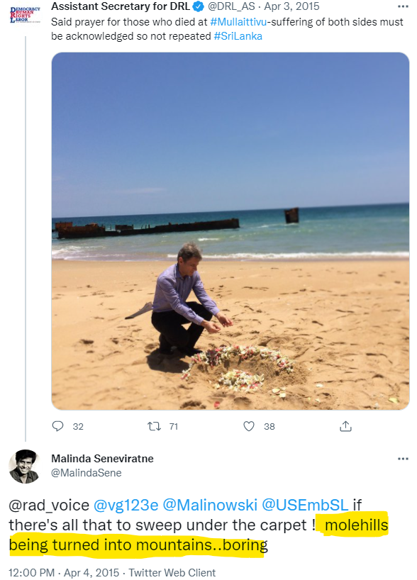 vg123e's tweet photo. When Mullivaikal was identified as just Molehill by our #US 'educated' #SriLanka #SmartPatriots turned all things anti #US https://t.co/Oketvprygs