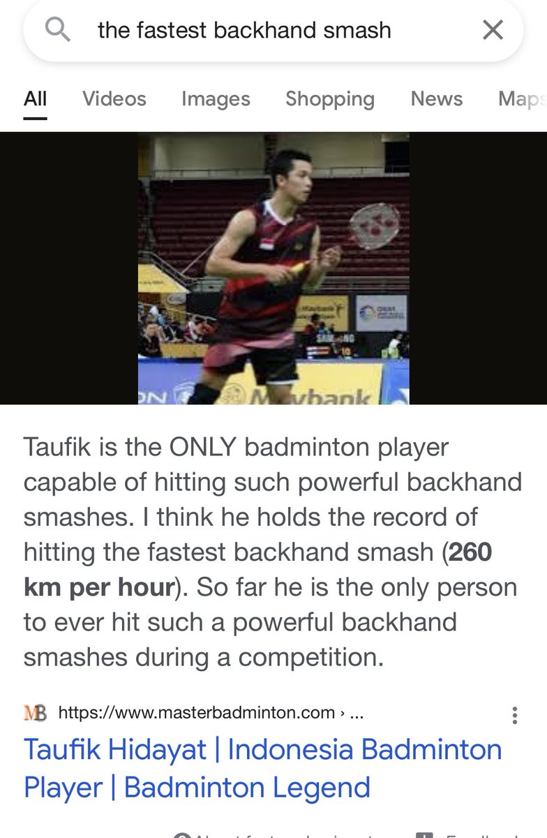 randominton's tweet photo. I think Lee Zii Jia already broke Taufik Hidayat’s backhand smash record 😳 #AllEngland2022 https://t.co/3SGbMqbDUE
