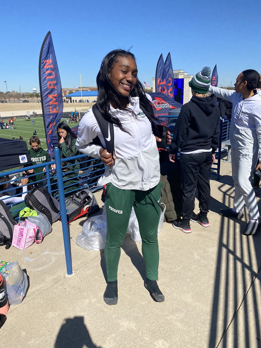 BREAKING: Kayla Watson re-broke the school long jump record with a PR of 19’ 6” and took 1st in the Plano ISD Invitational! Amazing job, Kayla!! 🥇🦅🙌🏻