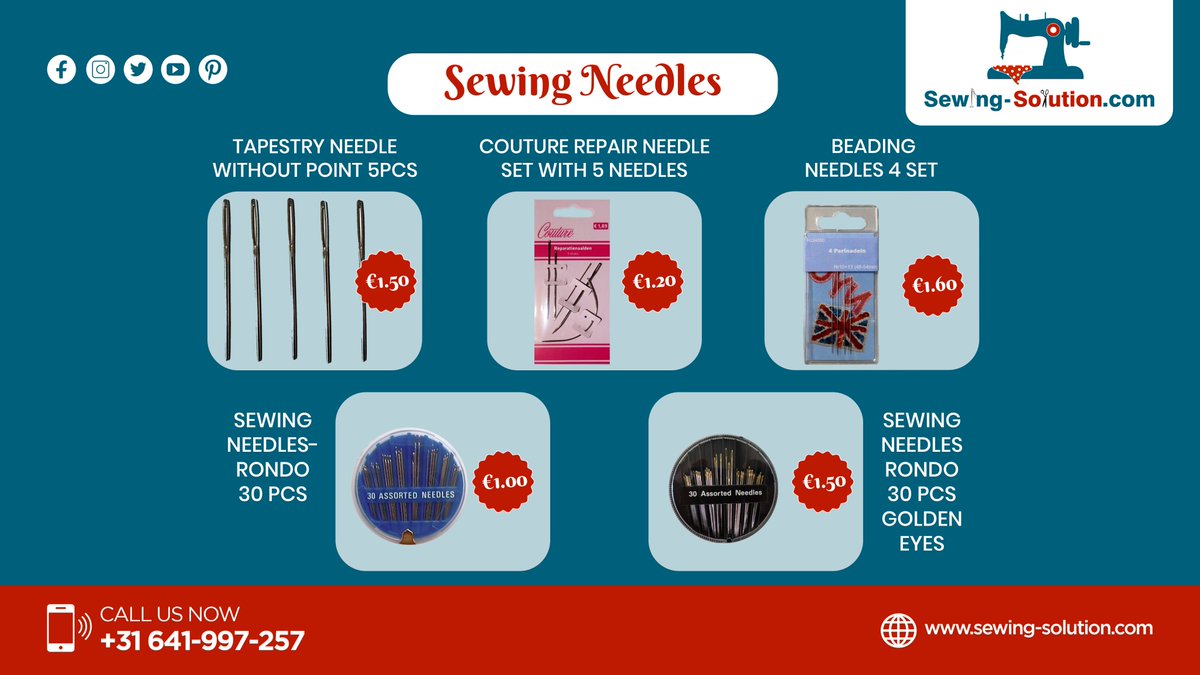 sewingsolutionn's tweet image. Shop now:sewing-solution.com

#sewingsolutions #Needles #sewingneedles #sewing #arts #DIY #contactus #share