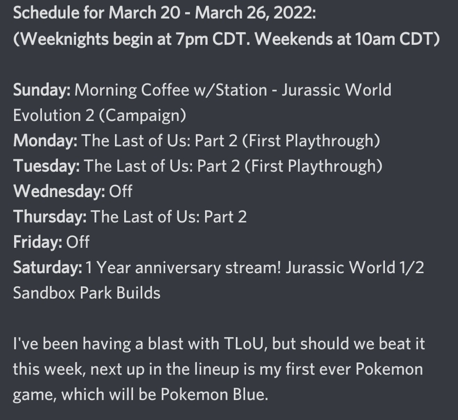 torneroth's tweet photo. No fancy graphic, just this week's schedule! https://t.co/olz4Eb6GKY