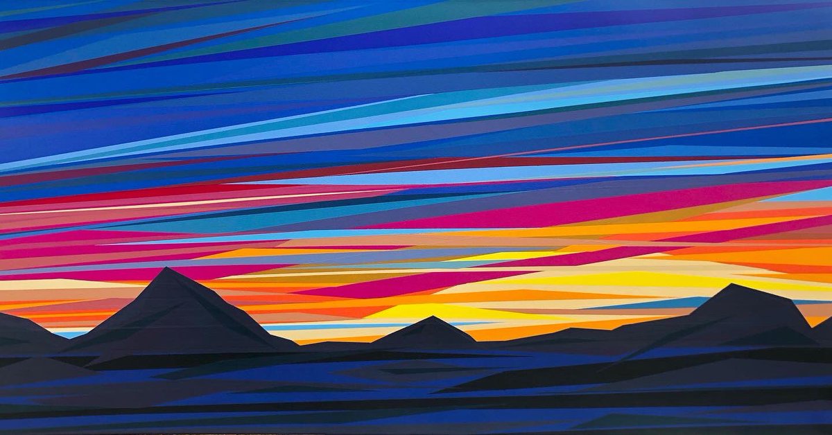 “Shift” (24” x 48”, acrylic on canvas, 2022, sold 🔴) 

This new hard-edge painting is soon heading to Ottawa. 

#canadianartist #landscapepainting #contemporaryart #mountainart #art #canadianart #painting