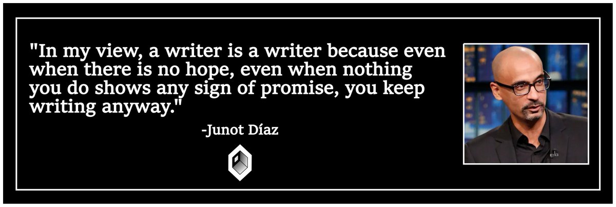 adccinds's tweet photo. “In my view, a writer is a writer because even when there is no hope, even when nothing you do shows any sign of promise, you keep writing anyway.” - #JunotDíaz
#WriteAnyway #JustDoArt #WritingCommunity #AmWriting https://t.co/55YiLtkwHF