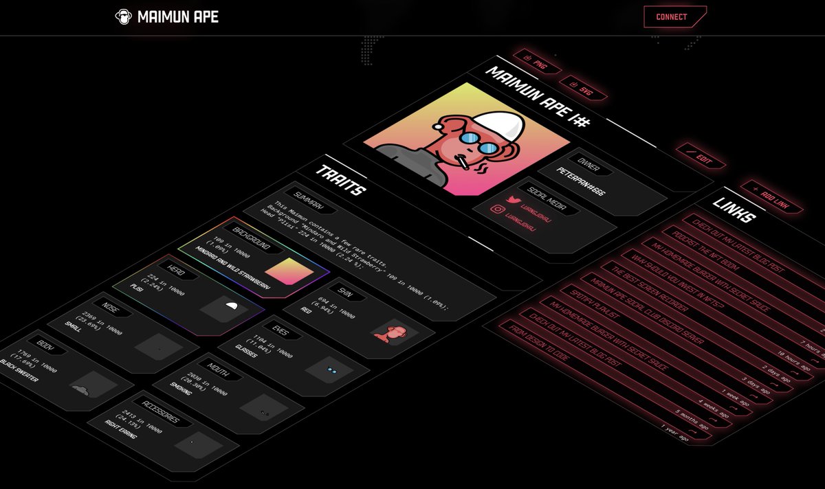 maimunape's tweet photo. With Maimuns everyone will get a public profile that will serve as your website. You pick your own username.
#NFT #NFTs #NFTArt #NFTArtist #NFTCommunity #NFTCollector #NFTCollection #DigitalArt #MaimunApe #MaimunApeSocialClub #MASC https://t.co/8cLEema3iu