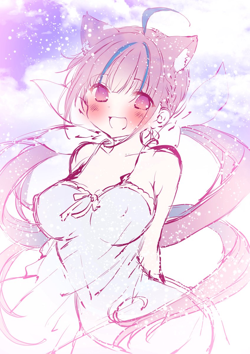 湊あくあ 「あくたん構図ラフ(*˘︶˘*).。.:*♡ 」|むーのイラスト