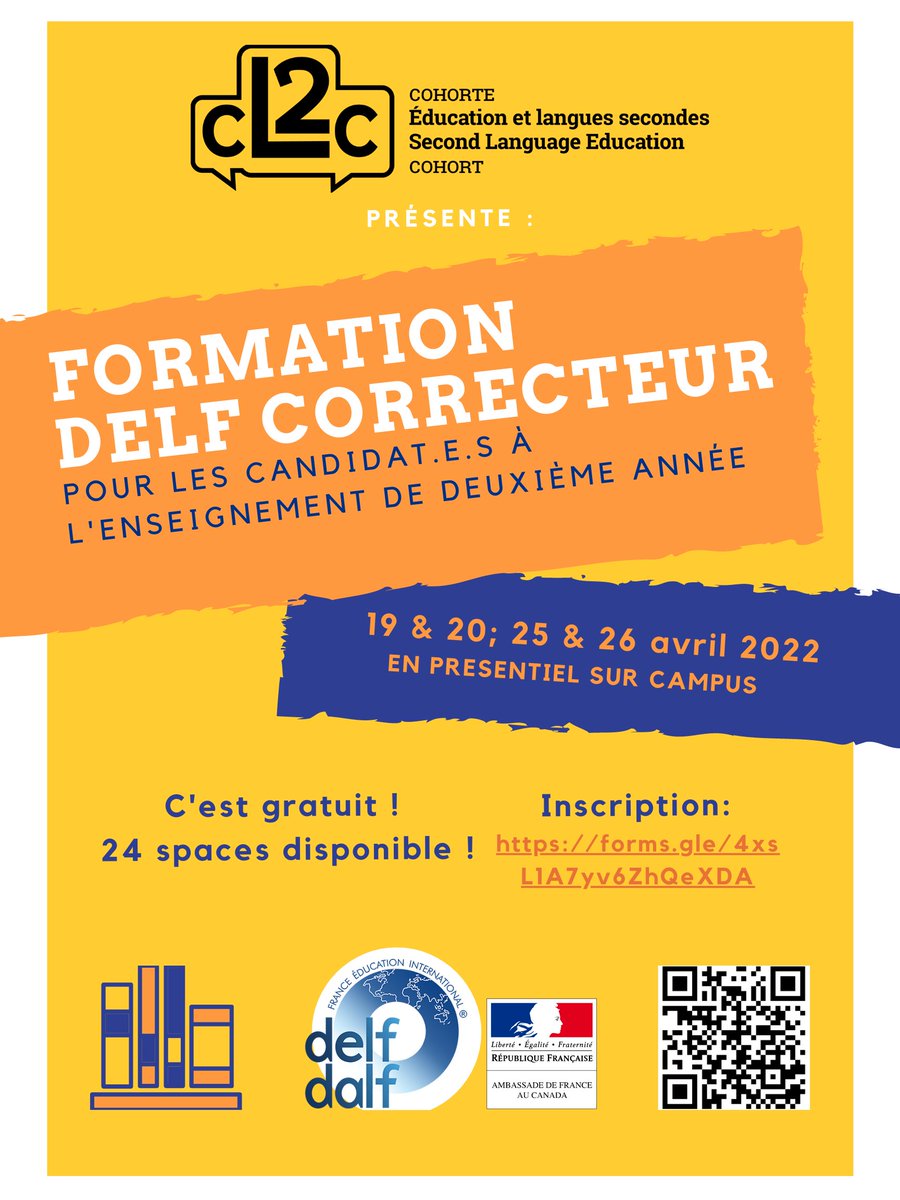 INSCRIVEZ-VOUS dès aujourd'hui ! Il reste peu de places ! forms.gle/j1h5qcp8tb2En6…

REGISTER today! Few spots left! 
forms.gle/j1h5qcp8tb2En6…