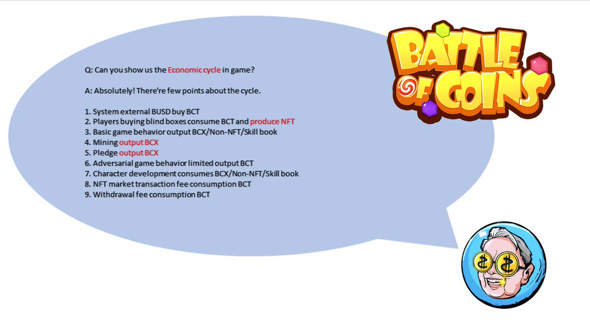 Hello warriors, what a nice day!

Here and now let's meet the economic cycle description in the game. There're several interesting details.

Follow us and join in our community now, you will have chance to be in #Whitelist 

#NFTs #NFTGiveaways #GameFi #PlayToEarn #Play2Earn