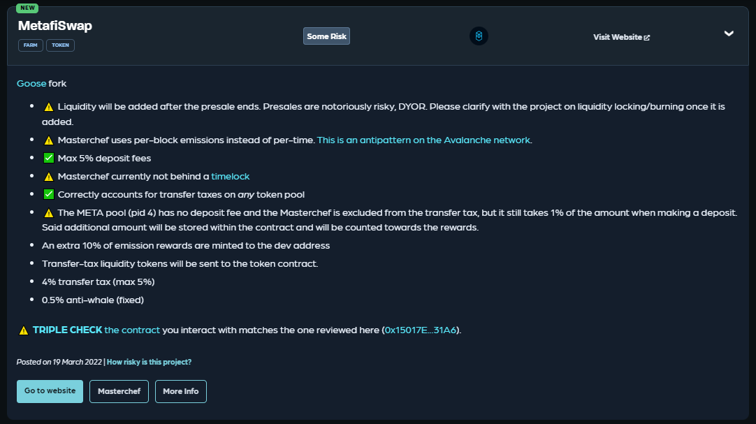 MetafiSwap's tweet photo. We are reviewed by @RugDocIO  💥

https://t.co/UiljnYmuGk

#DeFi #YieldFarming #Fantom #blockchain  #cryptocurrency #100xCoin #CryptoNews  #Metaverse #FTM #Dapps #CryptoGems 
#BTC #Presale #presaletoken https://t.co/cOj7GqRcZj