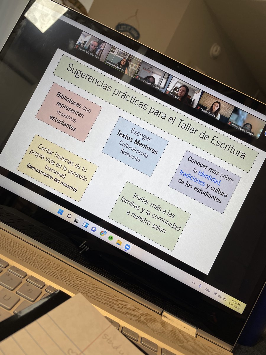 Gracias <a href="/AlexTCRWP/">Alexandra Roman</a> por las sugerencias sobre como apoyar a las estudiantes bilingues en el taller de escritura esta mañana @TCRWP ❤️