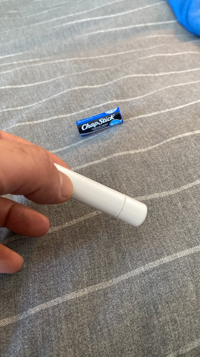 csackey's tweet image. Why do I suddenly not trust my chapstick once the wrapper came off??
