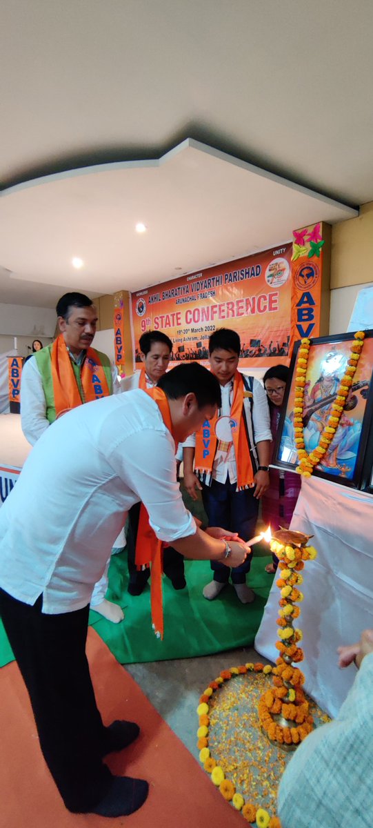 ArunachalABVP's tweet photo. Shri Pema Khandu  Ji Hon'ble Chief minister GoAP and Govind Nayak ji National Join Org. Secretary ABVP addressing the Karyakartas in #9thState Conf's inauguration ABVP Arunachal Pradesh. @ABVPVoice https://t.co/CMXspIGwPL