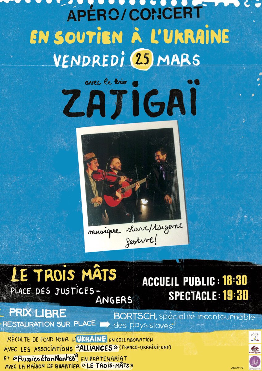 C’est ce vendredi au <a href="/letroismats/">Le Trois-mâts</a> <a href="/Angers/">Ville d'Angers</a>
