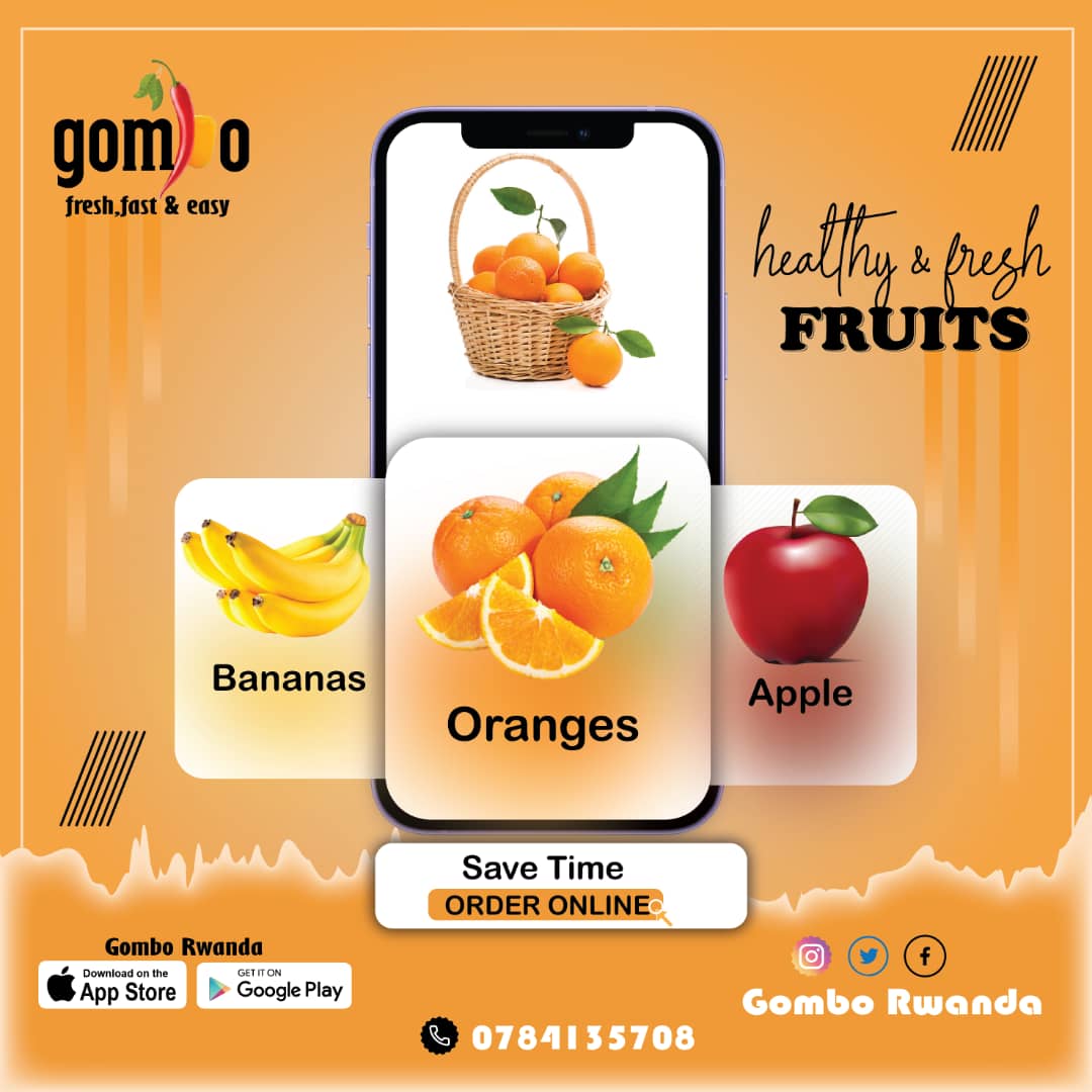 GomboRwanda's tweet photo. A happy mind is a sign of healthy body
  Get it in our #fruits category and  try this #letsgombotogether 
#GomboRwanda fresh fast and easy
#onlinestore https://t.co/e3kvyS9QKK