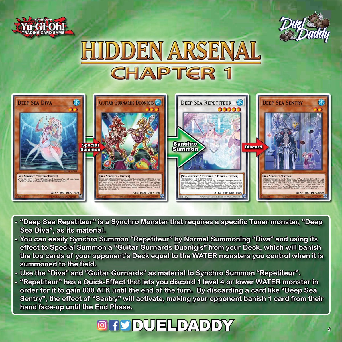 For this week's #cardspotlightstrategy, I am taking a look at the next TCG import in HAC1, "Deep Sea Repetiteur". Swipe through for a quick guide on how to easily summon this Synchro For this week's #cardspotlightstrategy, I am taking a look at the next TCG import in HAC1, "Deep Sea Repetiteur". Swipe through for a quick guide on how to easily summon this Synchro