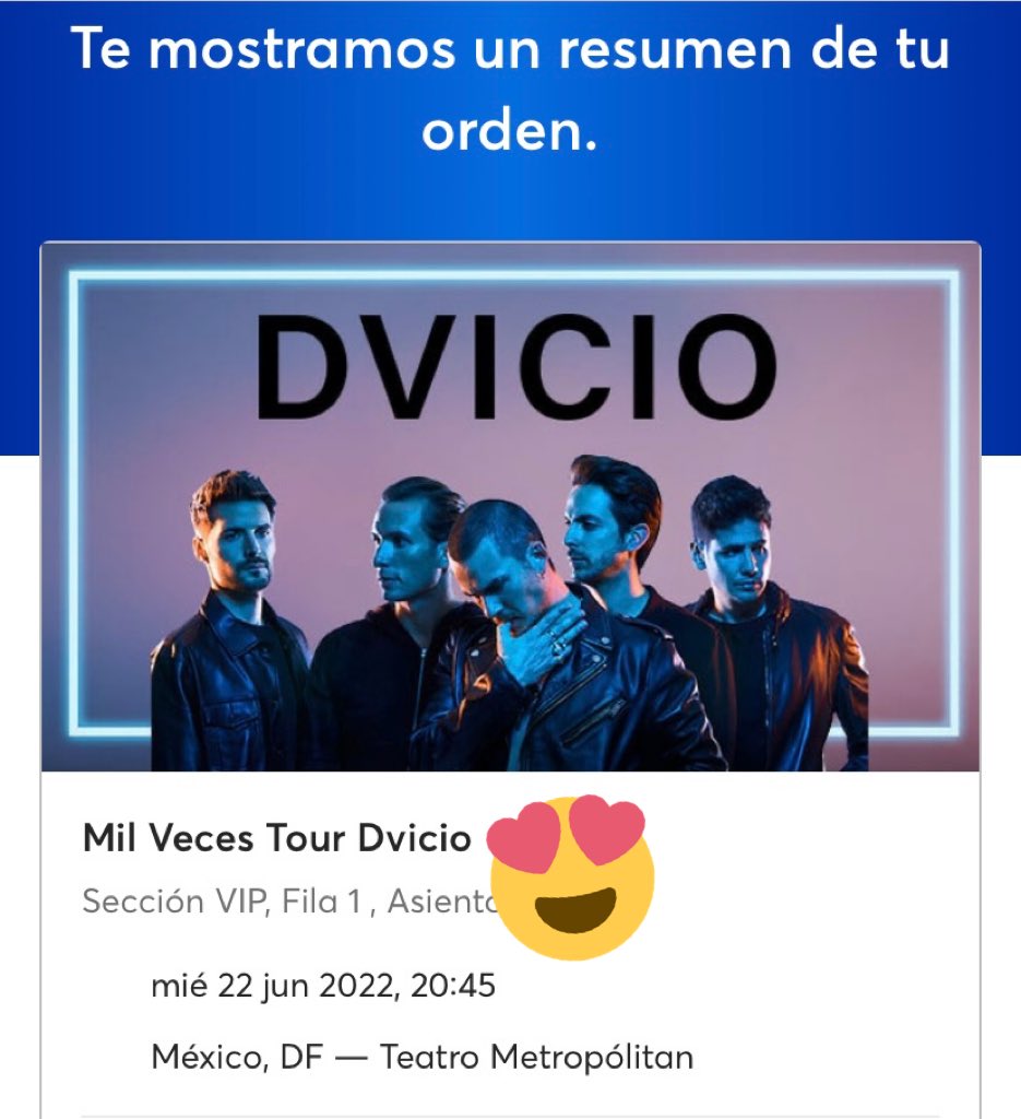 aideemarquez4's tweet photo. Tenemos boletos 😱😱😱Nos vemos en junio @dvicioficial @PMRGroupMX @dvicio_martin @dvicio_andres @dvicio_missis @dvicio_nacho @Dvicio_Luis team @dvicio_dvimex emocionadas por verlos de nuevo https://t.co/QxJ4AZXapM