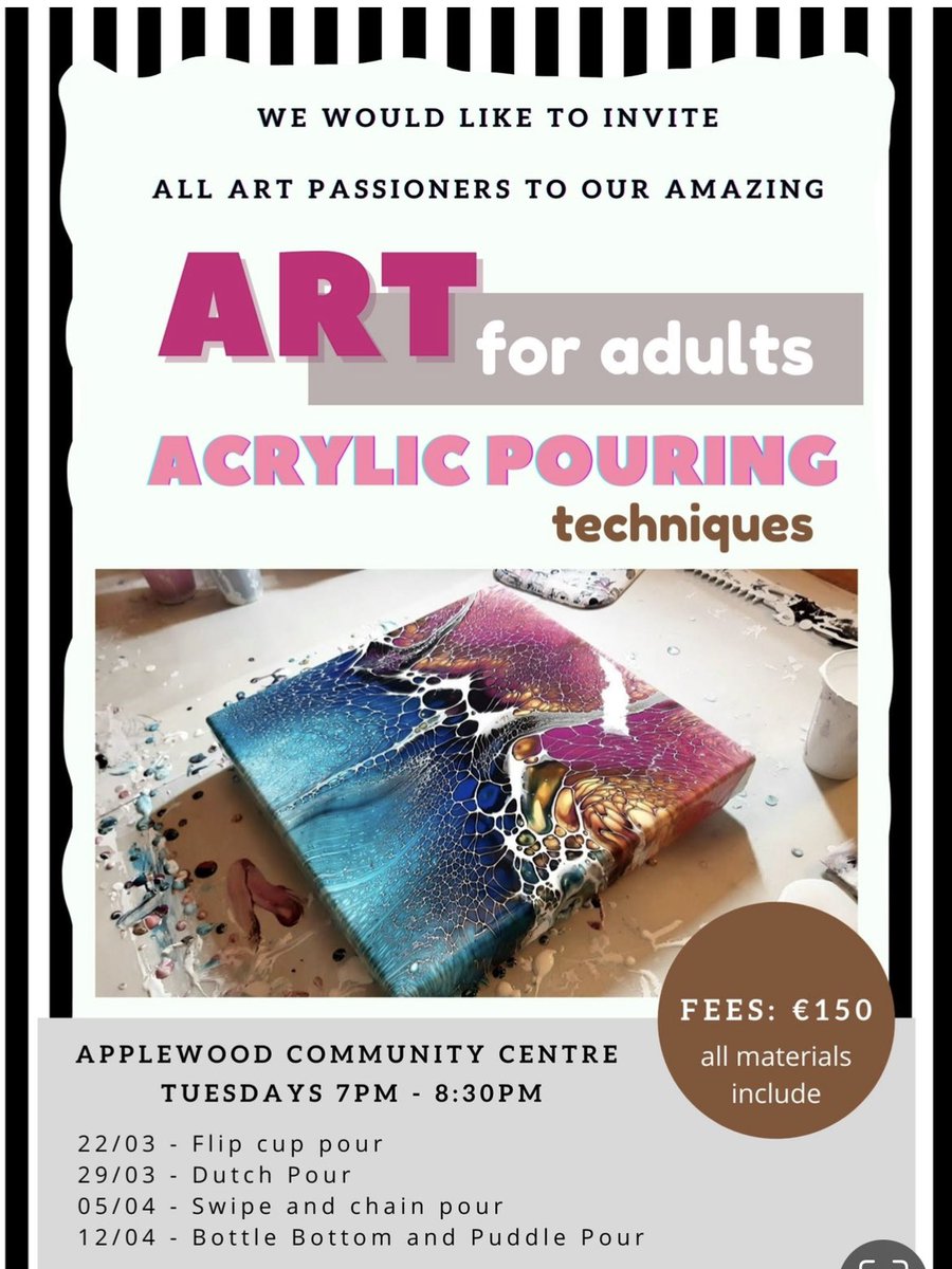 GoLittleDearies's tweet photo. Hi everyone
During large interest in our Kids Art Classes in Fingal Area we are pleased to invite adults also to join us. 

Booking and more information please contact:
Karolina 
0879767280
karolina@didartstudio.com https://t.co/Xy2yAWAH3B