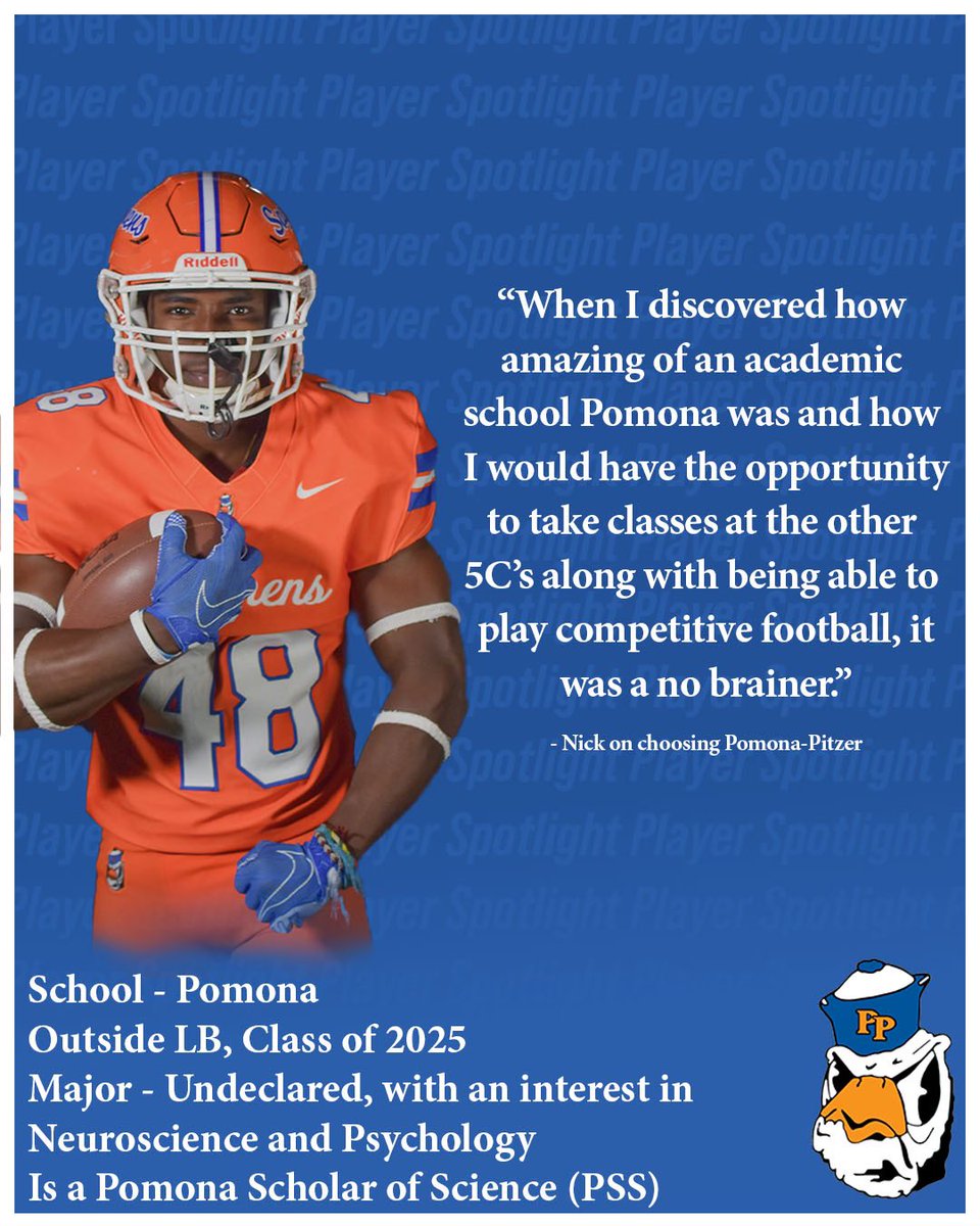 First-year linebacker, Nick Kaufman, states why he chose Pomona College!

#GoSagehens
#SagehenFB