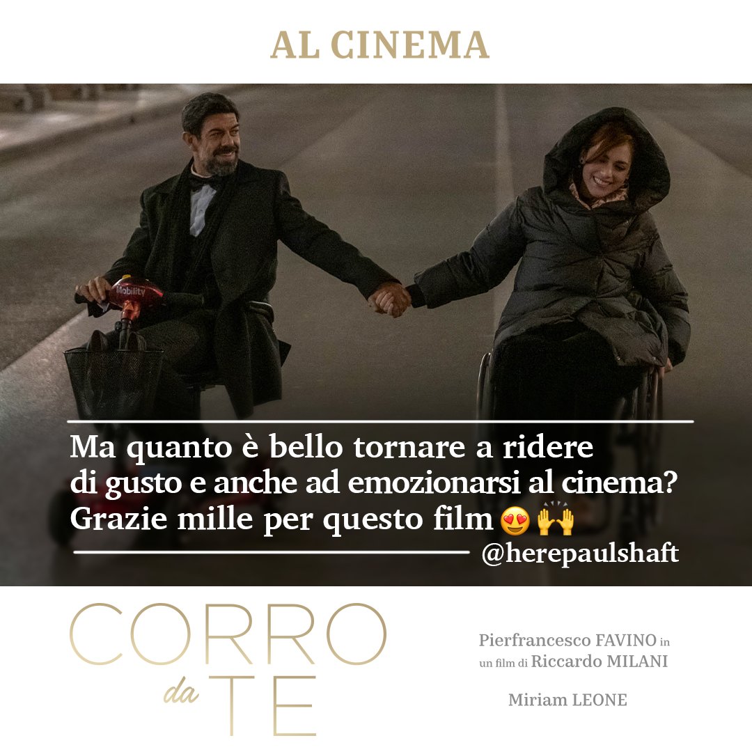 VisionDistrib's tweet photo. E tu cosa aspetti a vederlo? #CorroDaTe, al cinema.
Un film di @ricmilani con @pfavino e #miriamleone.
➡️ https://t.co/mH4j9yZXIg
@Wildsidesrl e #VisionDistribution https://t.co/zehYsrgAsS