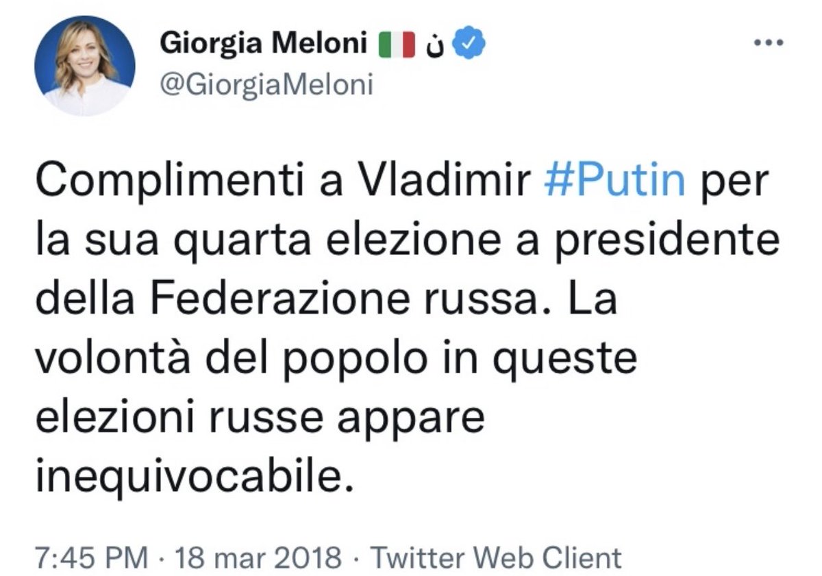 rulajebreal's tweet photo. Ora che da Putin arrivano minacce gravi ed esplicite all’Italia, è doveroso che tutte le forze politiche respingano con forza questo l’attacco e denuncino l’ambiguità dei sostenitori del dittatore Russo.
Tra dittatura e democrazia da che parte state? https://t.co/uBkssyGyim