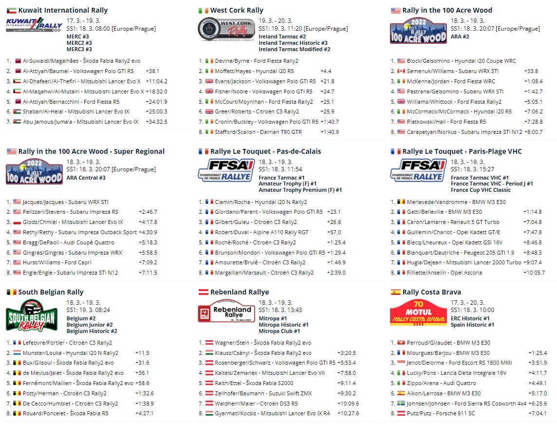 eWRCresults's tweet photo. Record breaking 30 live events from all around the world now on https://t.co/UopSRN6pl2
#Rally #RallyForever #ToughWeekend https://t.co/jYNGI8w3rf