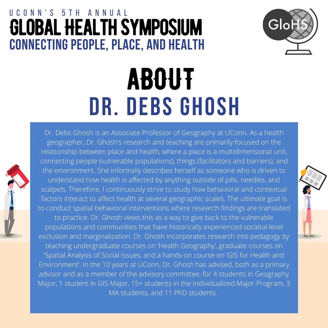UConnGloHS's tweet photo. Introducing our second keynote speaker: Dr.Ghosh! Register for the symposium via the link in our bio!
#globalhealth #glohsoc #uconn #uconnglohsoc #uconnhealth #refugeehealth #peopleplacehealth #refugeecrisis #keynotespeaker #uconnhuskies #healthgeography #enviornmentalhealth https://t.co/uif8SvWwWo