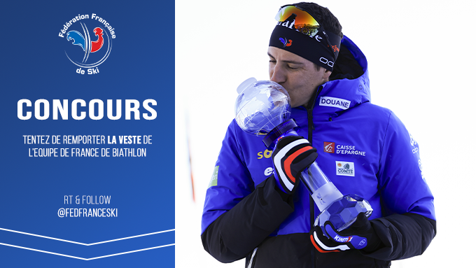 FedFranceSki's tweet photo. 🎁 JEU CONCOURS 🚨
Pour fêter le gros globe de cristal de @quentinfillon, on vous fait gagner la veste chaude de l'Equipe de France de Biathlon ! 🇫🇷 ❄

Pour participer : 
▶ RT ce tweet
▶ Follow @FedFranceSki 

Tirage au sort le 25/03 ! 🍀 https://t.co/DV5V6laSYx