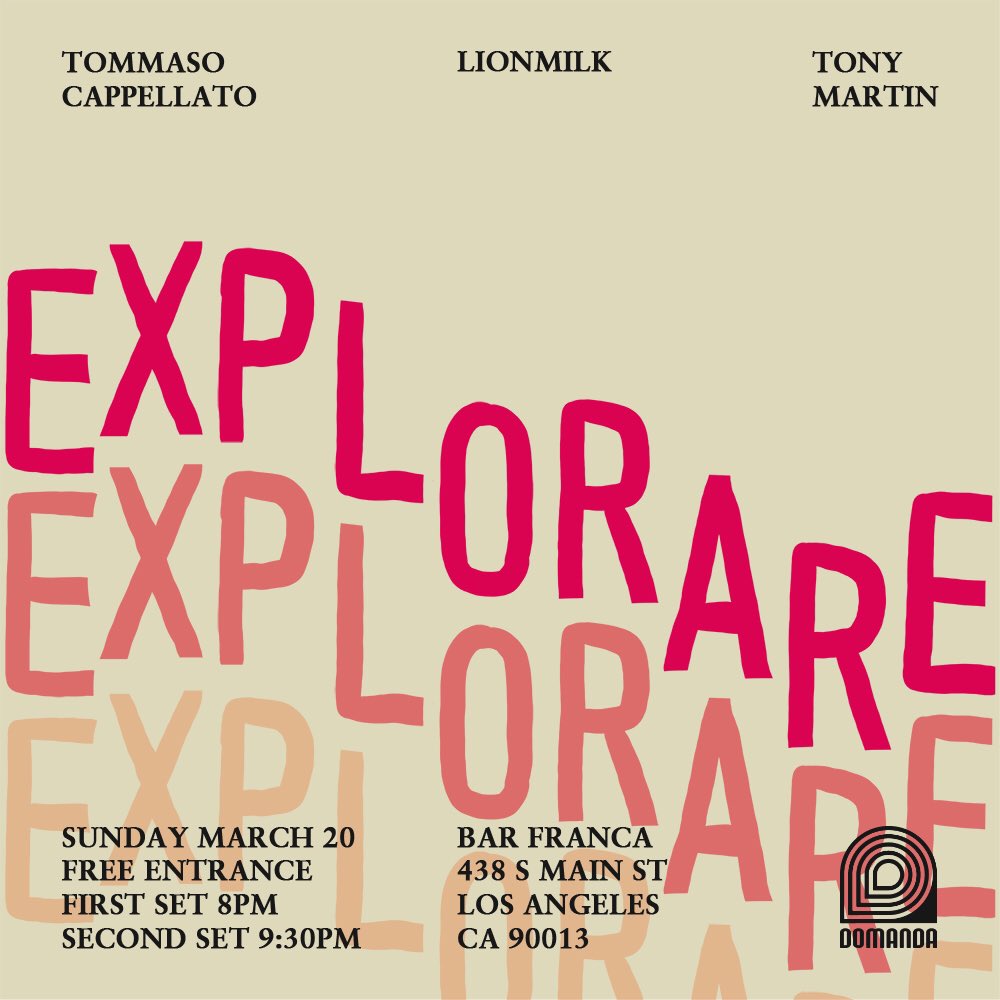 tommycappellato's tweet photo. so stoked to play with #Explorare at Bar Franca in DTLA tomorrow night w the talented Lionmilk & Tony Martin of the might band @Brainstory00. Free admission 1st set 8pm, 2nd set 9:30pm.
also excited for our @mashibeats creators club reunion ( ͡° ͜ʖ ͡°) https://t.co/Au04EmKUPv