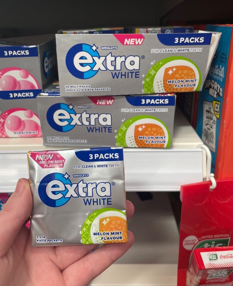 All_Things_New_'s tweet photo. Melon Mint Wrigley’s Extra White! 👀 At B&M @ExtraOfficialUK #wrigleys #wrigleysextra #extragum #chewinggum #melon #wellthisisnew https://t.co/tCJrwjxg5o